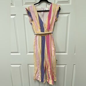 Striped Multicolor cropped Jumpsuit